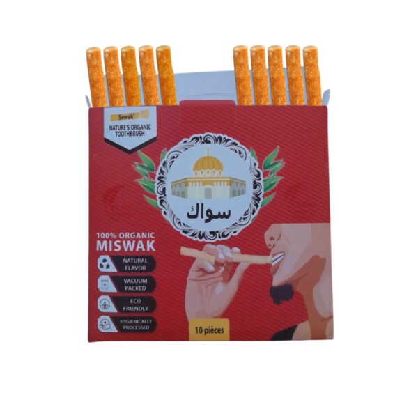Siwak Organic Wooden Tooth Brush Oral Teeth Whitener with Holder (10 Sticks)